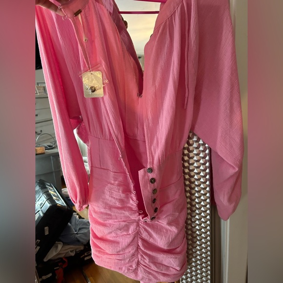 Free people front tie back ruched butt with buttons - Picture 2 of 2